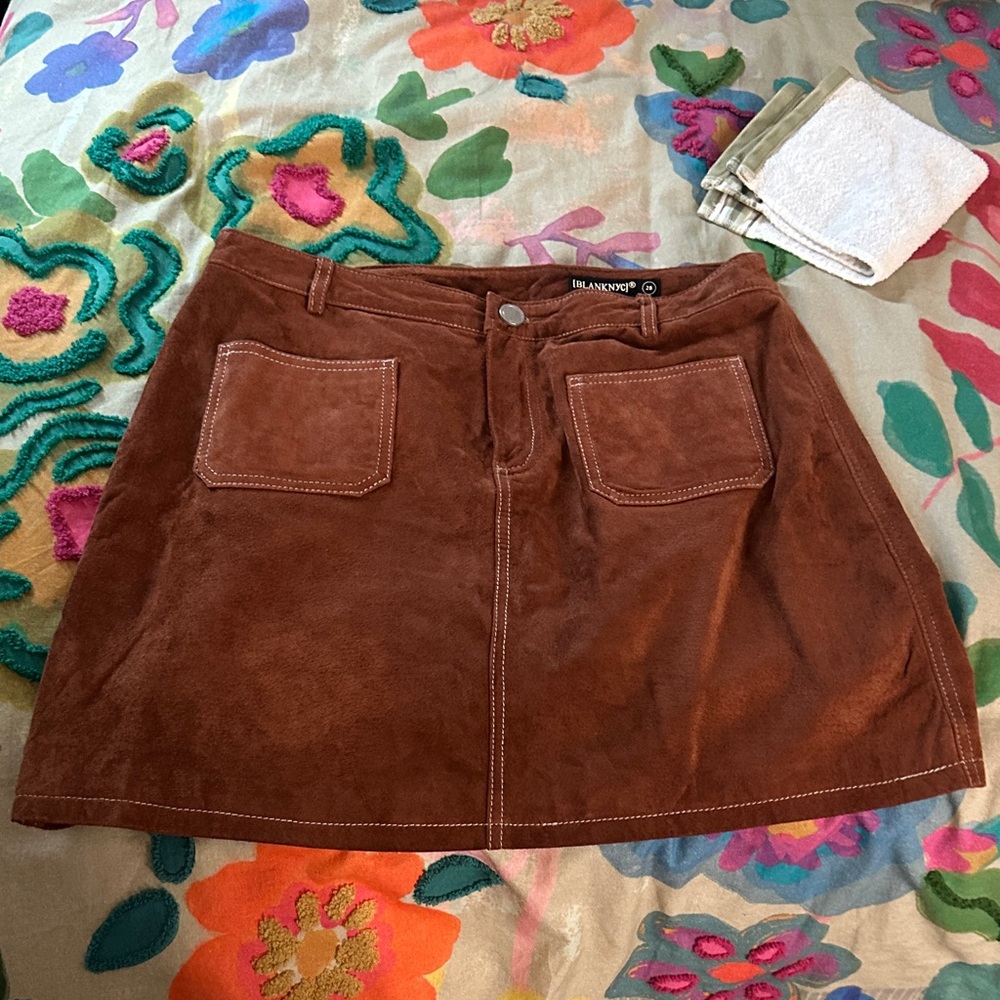Blank NYC Women's Mini Skirt in Rich Brown